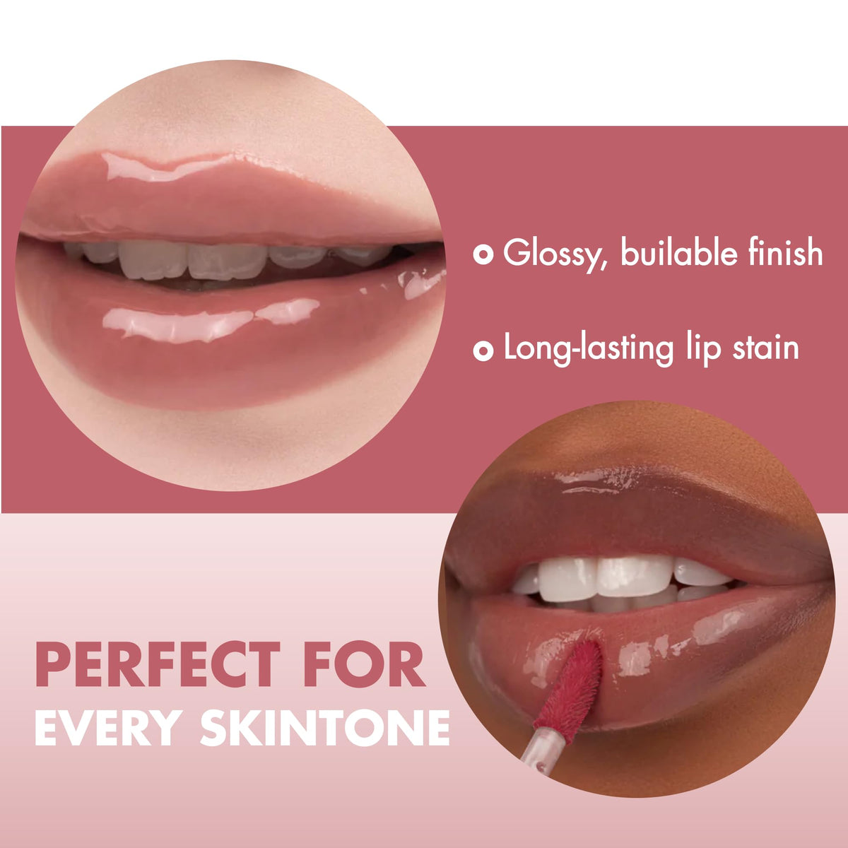 rom&nd The Juicy Lasting Tint 14 Almond Rose texture sur lèvres