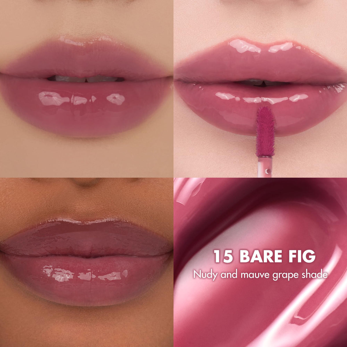 rom&nd The Juicy Lasting Tint 15 Bare Fig côté montrant le tube