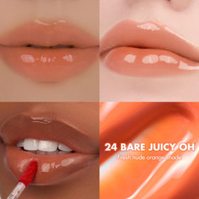 rom&nd The Juicy Lasting Tint Bare Juicy Oh en application sur lèvres