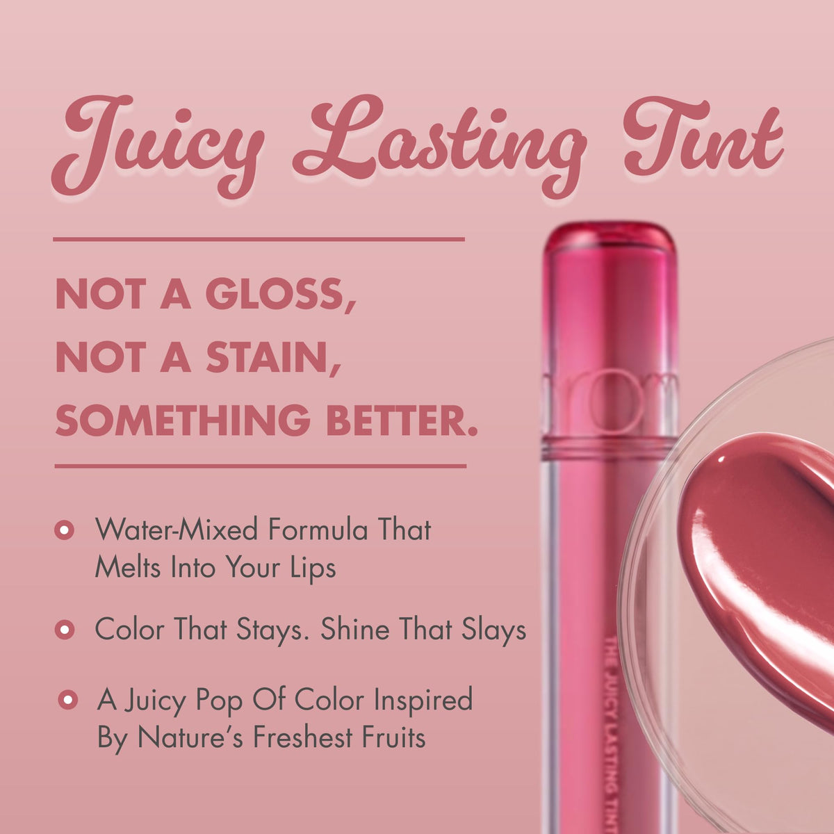 rom&nd The Juicy Lasting Tint Fig Fig Rosy Plum 41g application sur lèvres