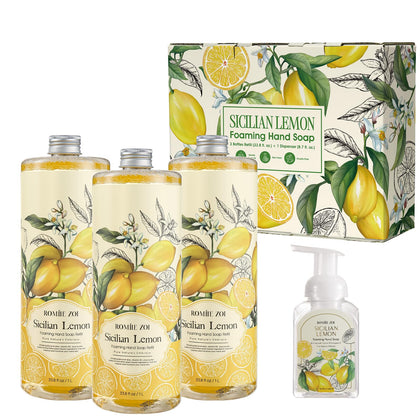 ROMIIE ZOI Recharge Savon Mains Mousseux Citron 1000ml pack de 3