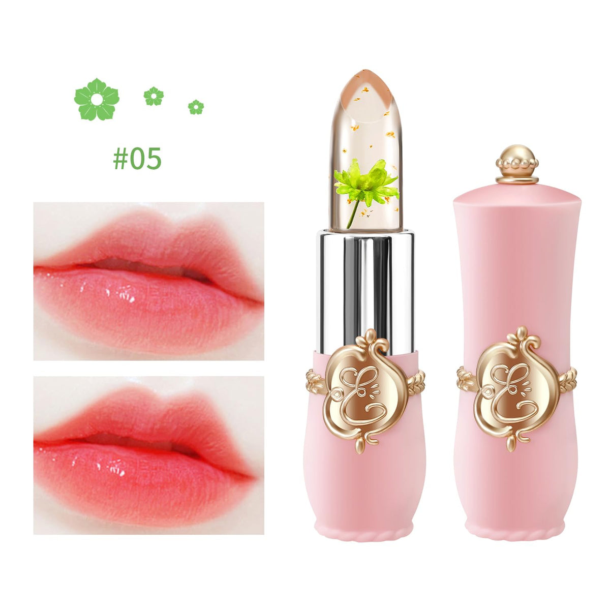 Rouge à lèvres Jelly Fleur dans son étui compact élégant