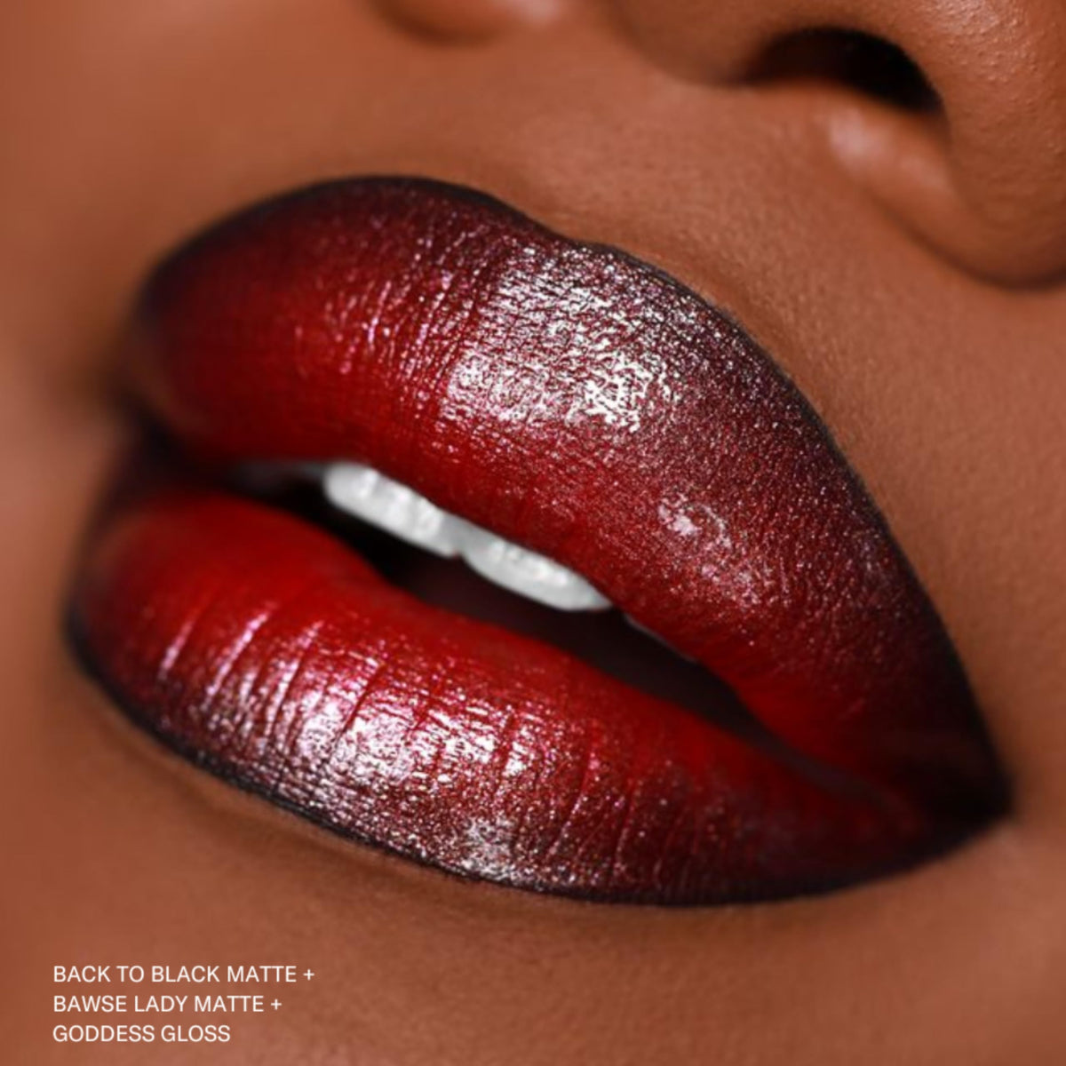 Rouge à Lèvres Liquide Mat Bawse Lady, application avec gloss