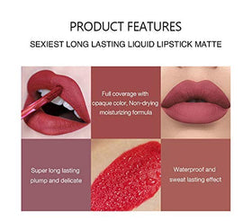 Rouge à lèvres liquide mat BestLand couleur bordeaux sur lèvres
