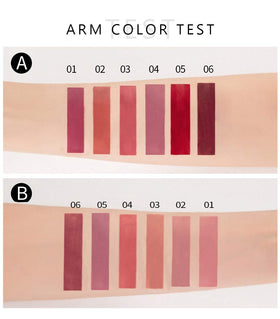 Rouge à lèvres liquide mat BestLand couleur mauve en application