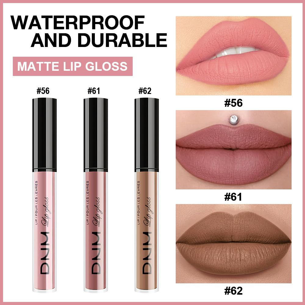 Rouge à lèvres liquide mat evpct couleur nude sur fond blanc