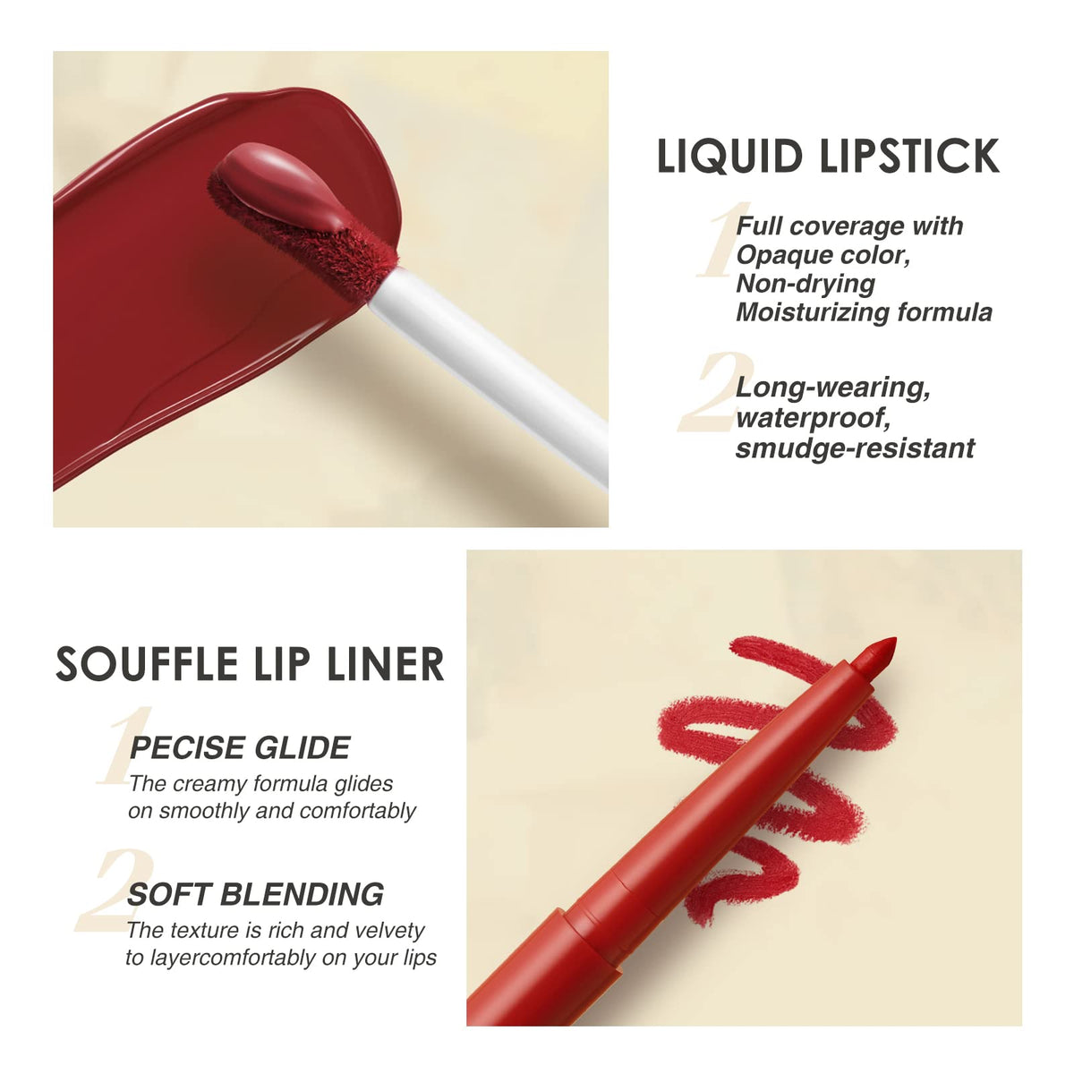 Rouge à lèvres mat BestLand couleur nude avec finition veloutée