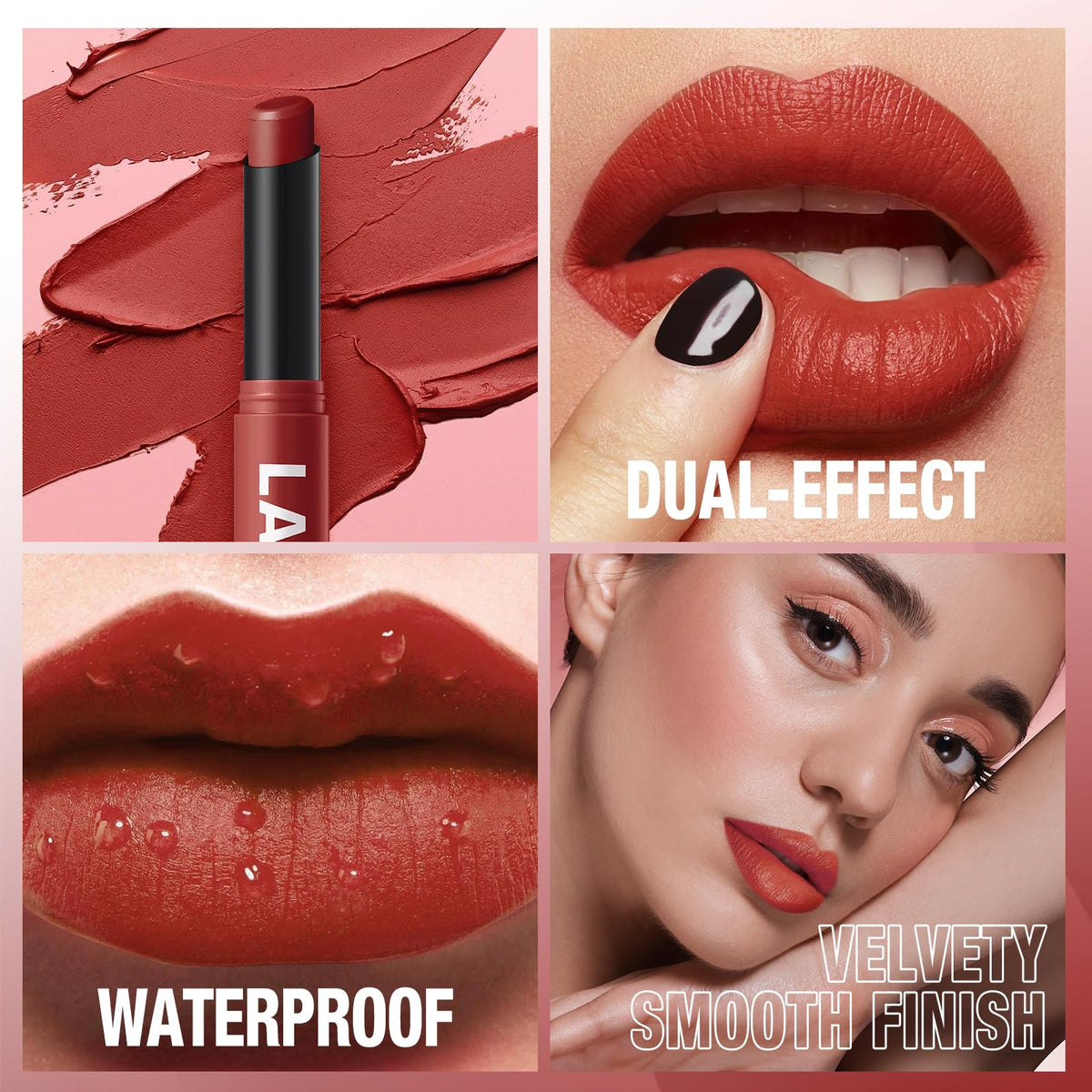 Rouge à lèvres mat Jolilab avec texture matte visible