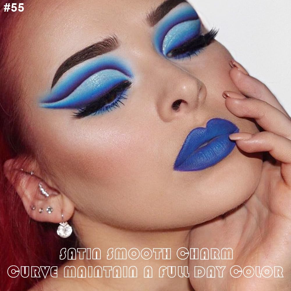 Rouge à lèvres mat liquide evpct en couleur bleu royal