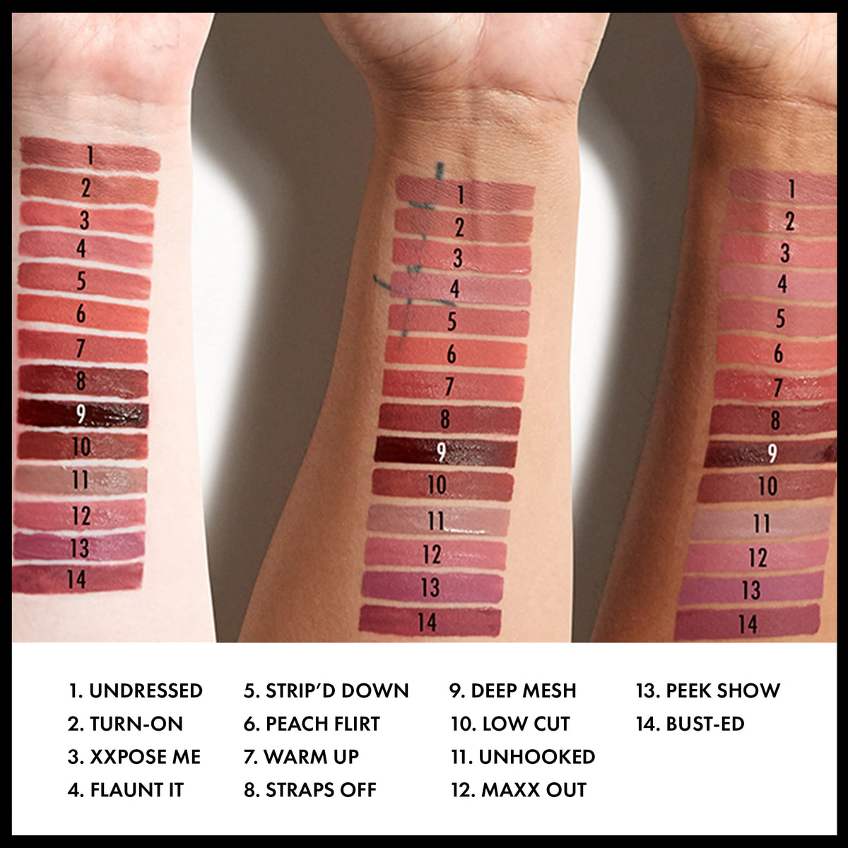 Rouge à lèvres NYX Lip Lingerie XXL Deep Mesh utilisé sur modèle