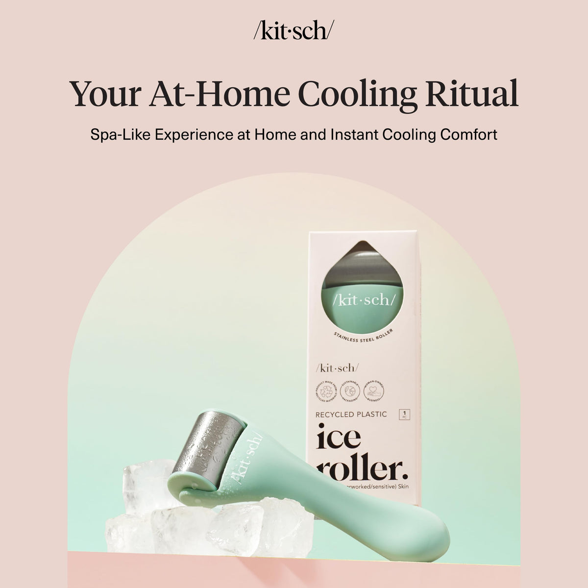 Rouleau de glace Kitsch dans un congélateur, prêt à être utilisé