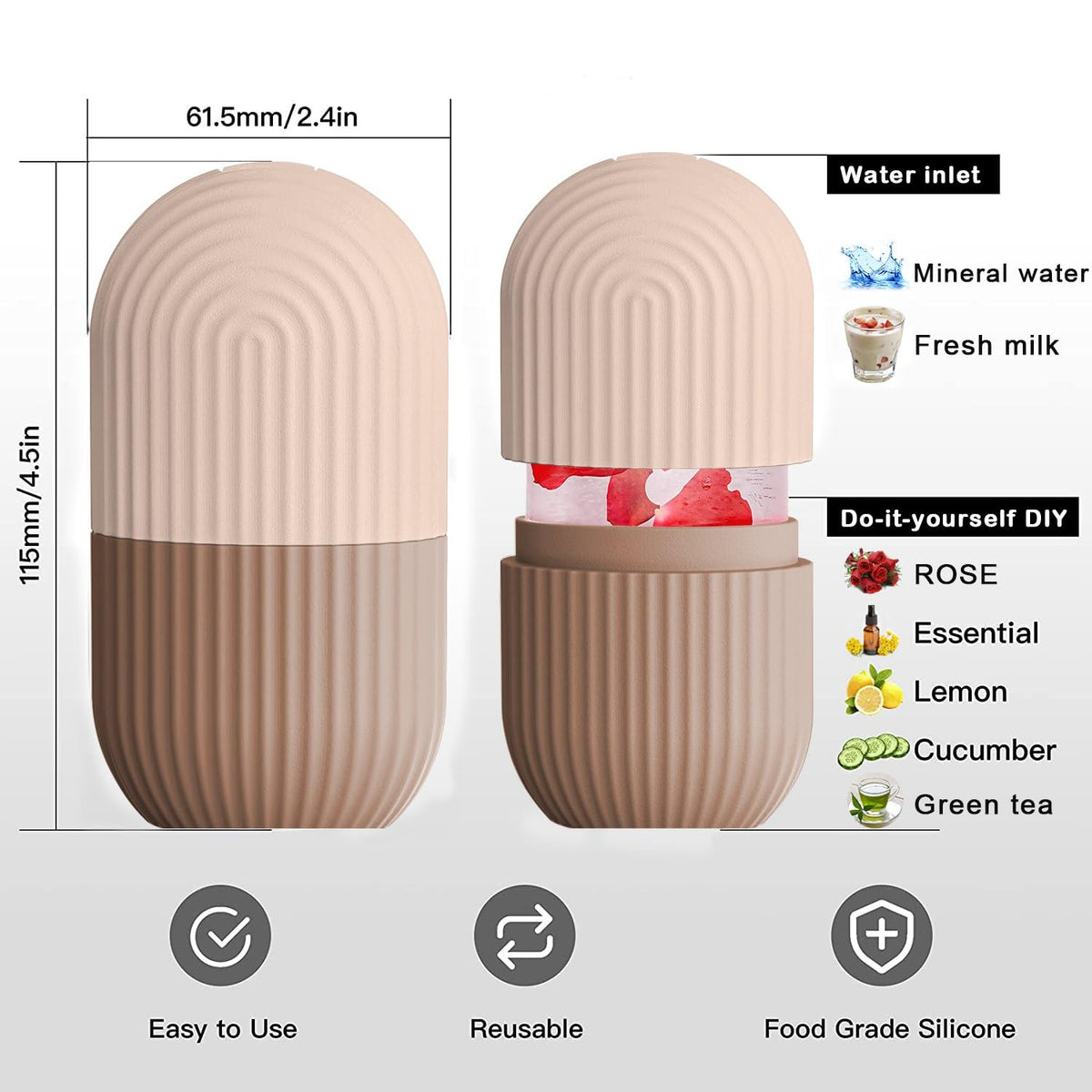 Rouleau de massage glacé XHJRI avec différents cubes de glace