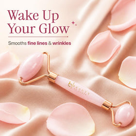 Rouleau de quartz rose en gros plan sur la pierre