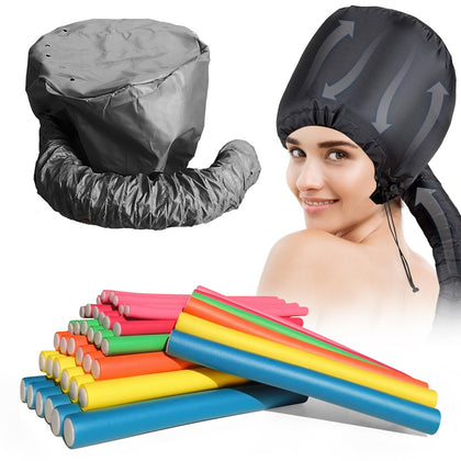 Rouleaux à cheveux flexibles xnicx 42pcs avec bonnet de séchage