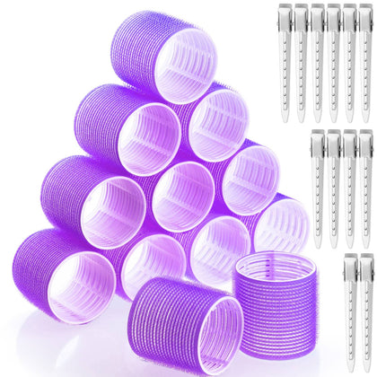 Rouleaux à cheveux jumbo Acejoz 12 pièces en couleur violet