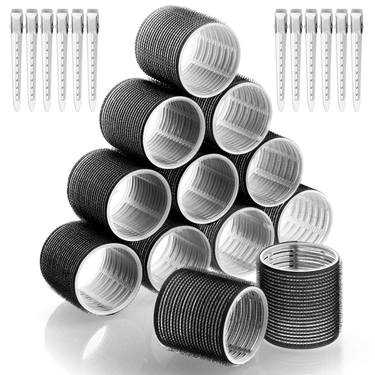 Rouleaux à cheveux jumbo Acejoz avec clips en acier inoxydable