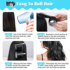 Rouleaux à cheveux jumbo avec clips, emballage