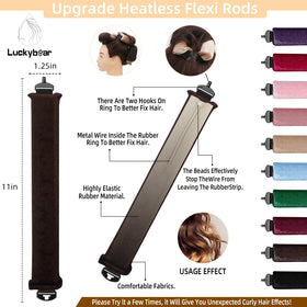 Rouleaux à cheveux Luckybear en satin avec design flexible