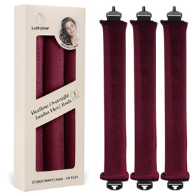 Rouleaux à cheveux Luckybear satin flexi pour boucles jumbo, vue de face