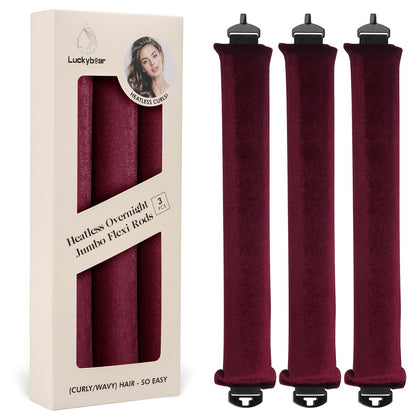 Rouleaux à cheveux Luckybear satin flexi pour boucles jumbo, vue de face