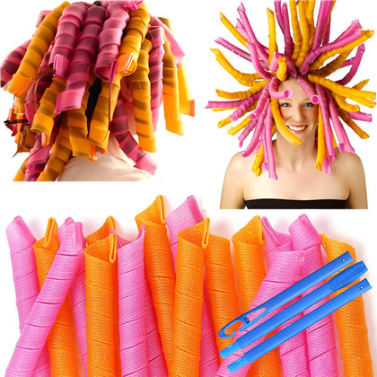 Rouleaux à cheveux sans chaleur MC MAGIC CURLER en rose et orange