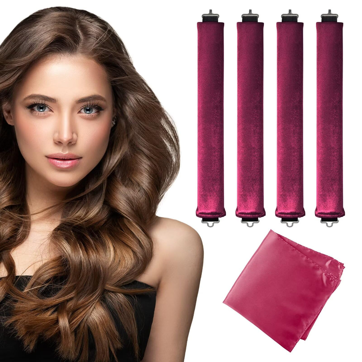 Rouleaux à cheveux sans chaleur Seritant avec écharpe satinée
