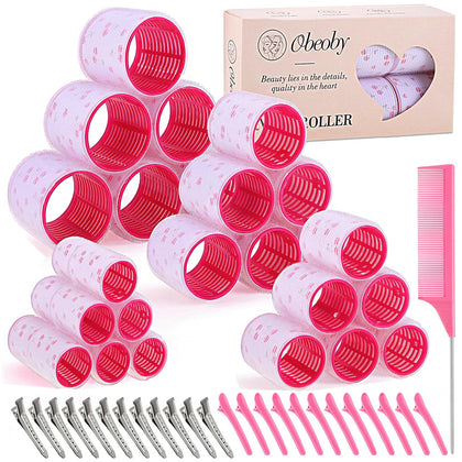 Rouleaux cheveux obeoby 24 pcs motif cerise avec clips