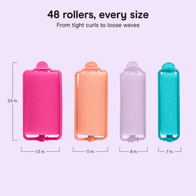 Rouleaux Conair installés sur des cheveux pour boucles