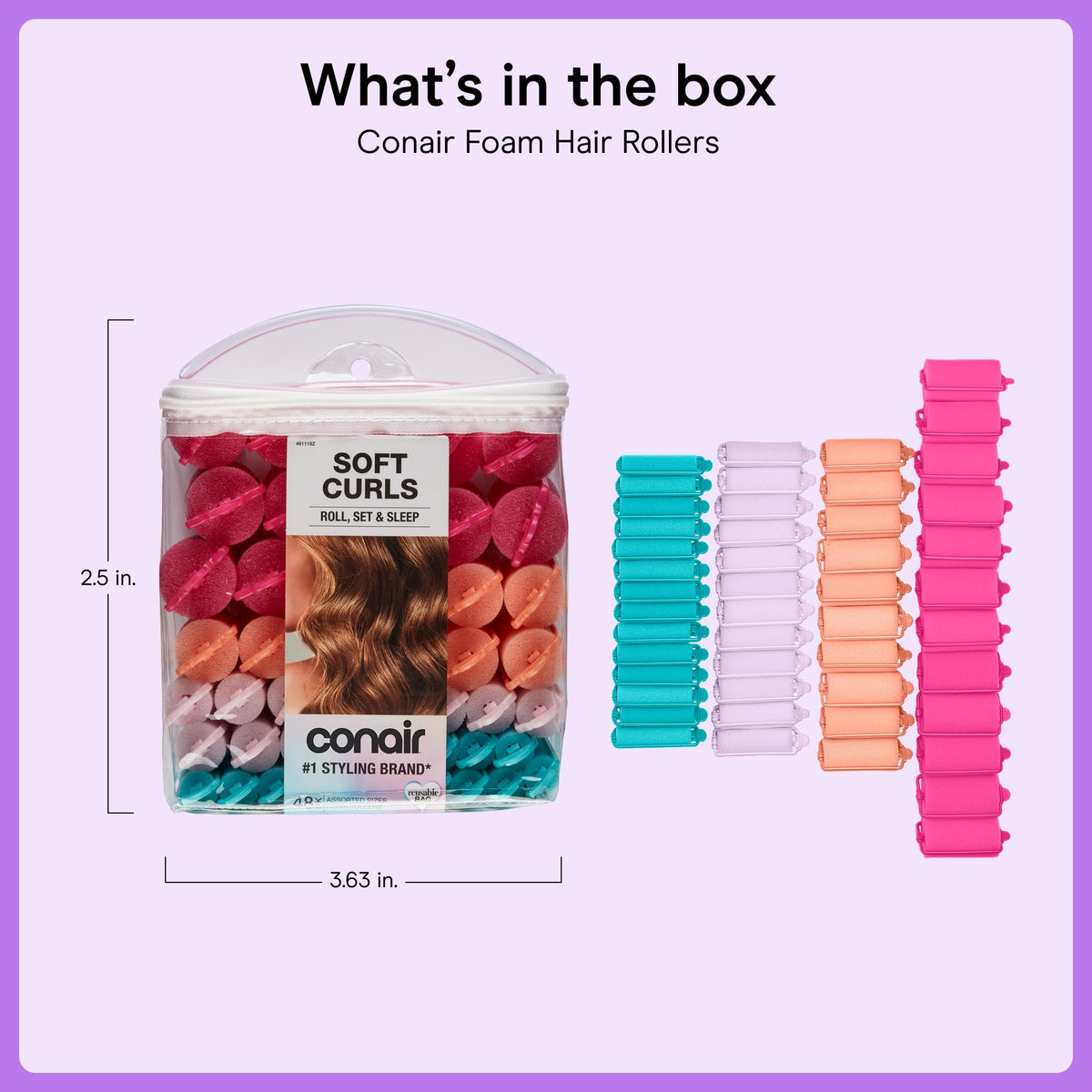 Rouleaux Conair prêts à être utilisés pour le coiffage