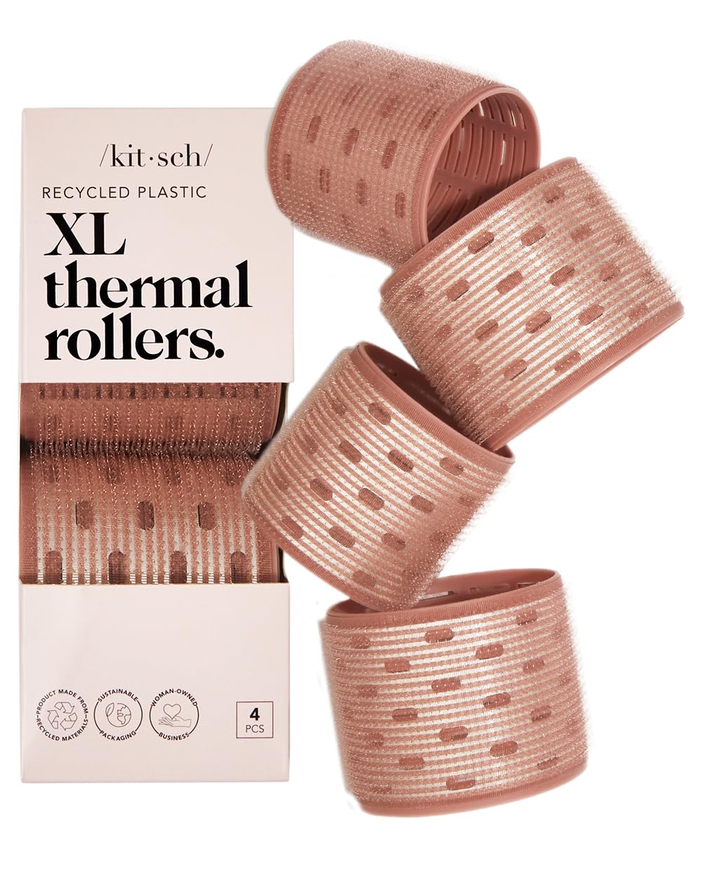 Rouleaux de cheveux en céramique Kitsch terracotta vue de face