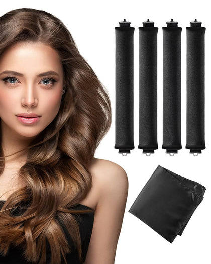 Rouleaux de cheveux Seritant en satin avec écharpe sur fond blanc
