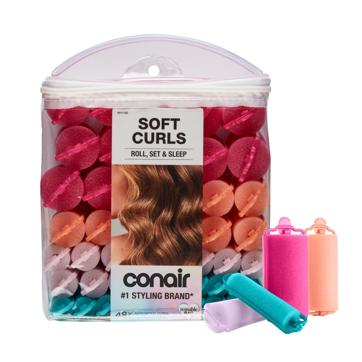 Rouleaux en mousse Conair 48 pièces avec fermeture à pression