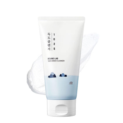 ROUND LAB Nettoyant Dokdo 302ml vue avant avec mousse