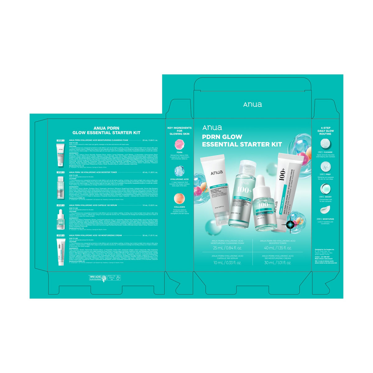 Routine de soins ANUA présentée sur une table
