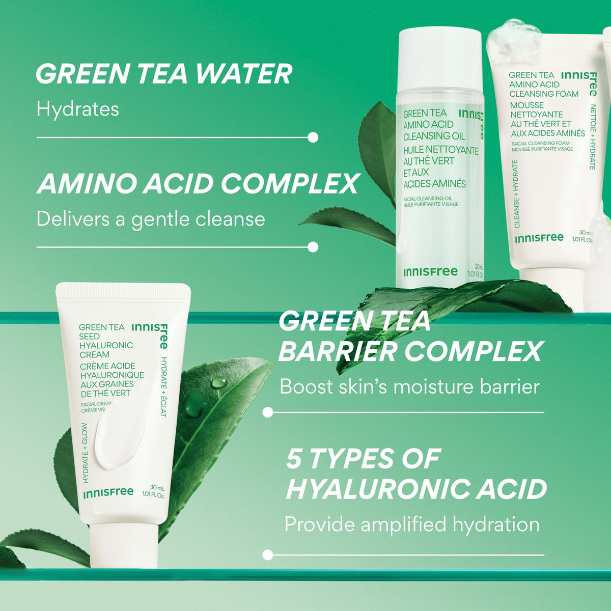 Routine de soins avec le trio innisfree