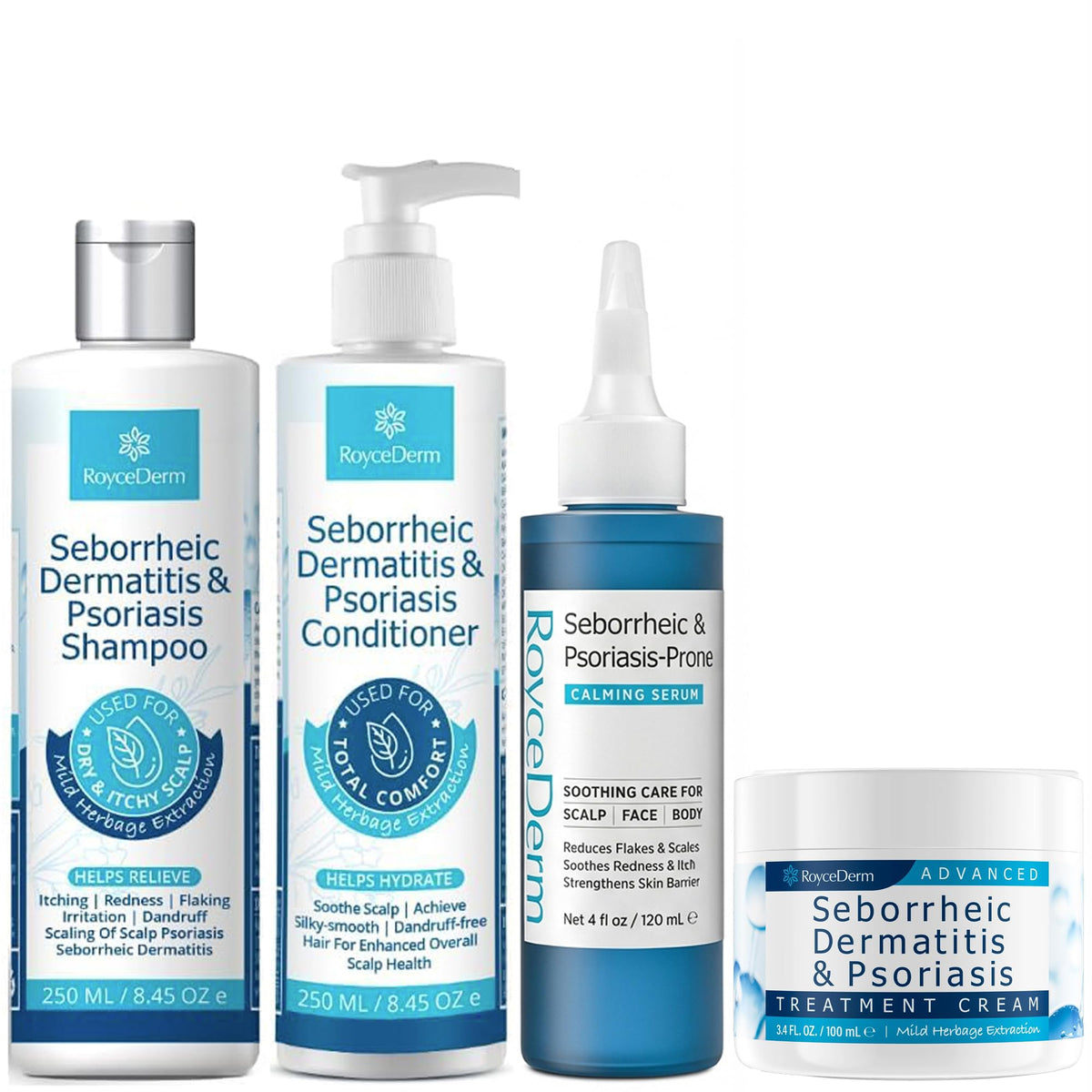 Roycederm routine complète 4 étapes - shampooing et après-shampooing