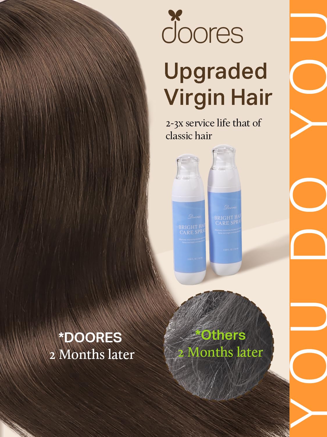 Ruban transparent adhésif des extensions de cheveux DOORES