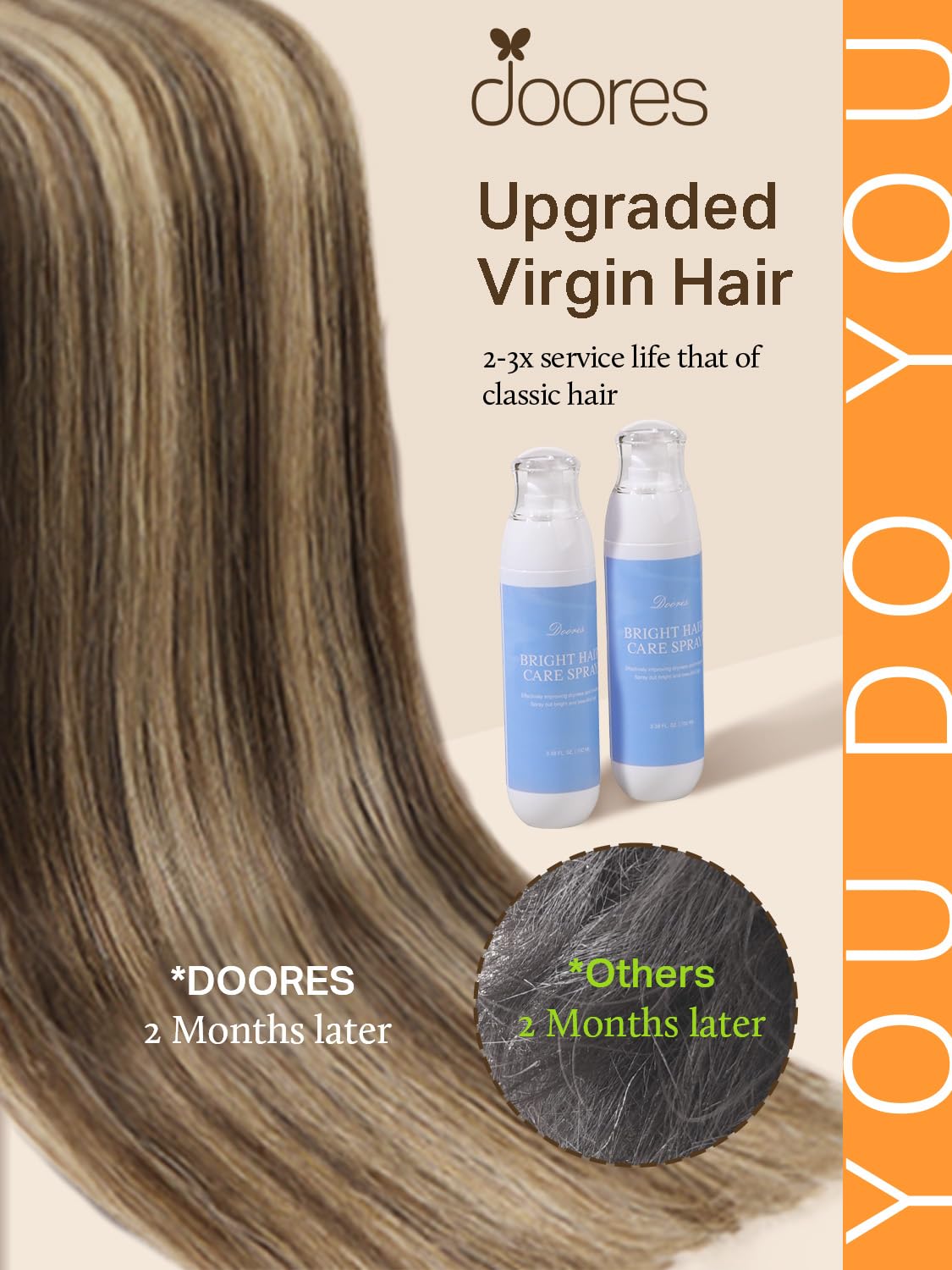 Ruban transparent des extensions de cheveux DOORES