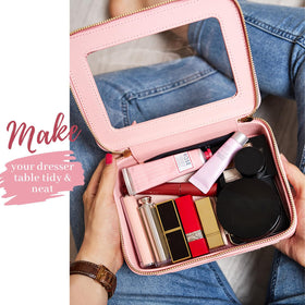 Sac à maquillage Aveniee moyen, rempli de produits cosmétiques