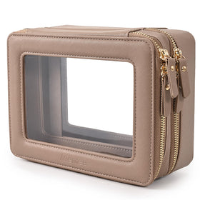 Sac à maquillage Aveniee transparent vue avant avec poches organisatrices