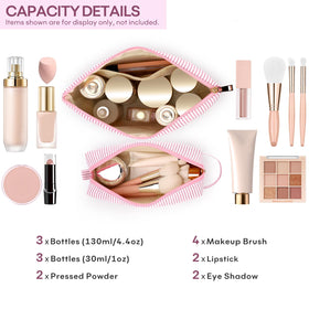 Sac à maquillage rose clair mibasies avec fermeture éclair