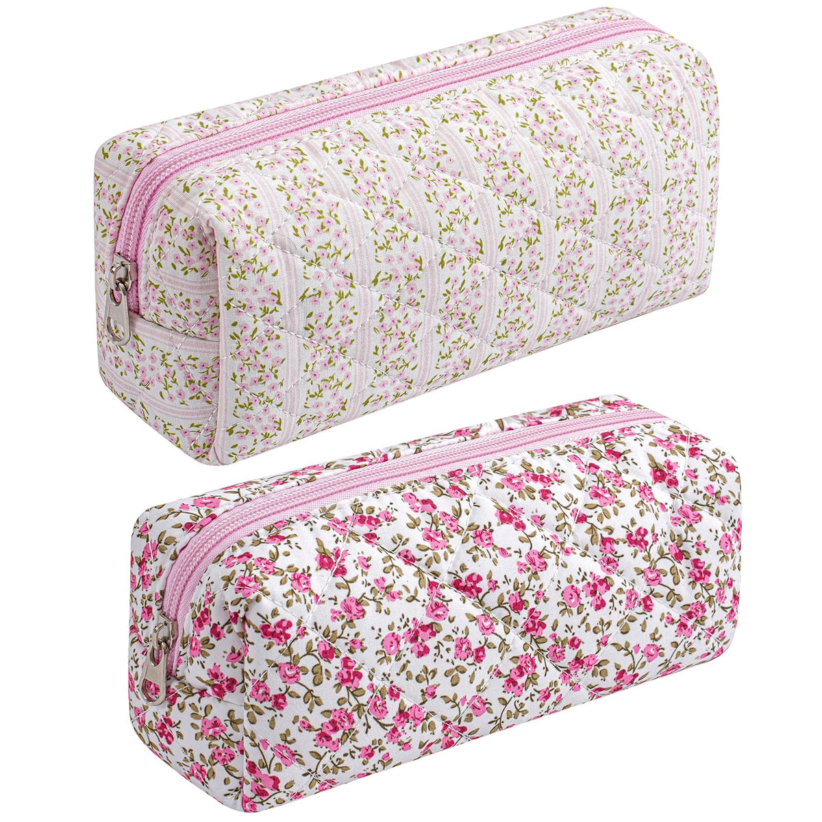 Sac de maquillage floral HHQQWZ vue avant avec motif rose et rouge