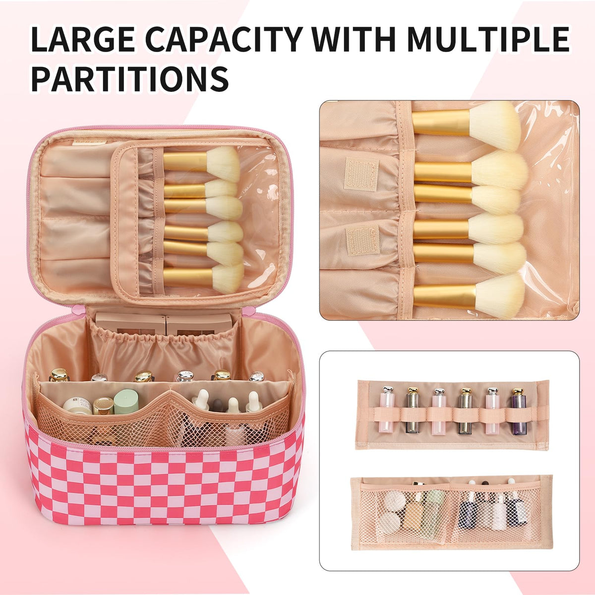 Sac de maquillage OCHEAL avec diviseurs en Velcro