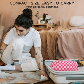 Sac de maquillage Relavel ouvert avec produits de beauté
