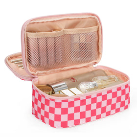 Sac de maquillage Relavel rose foncé vue avant avec fermeture éclair