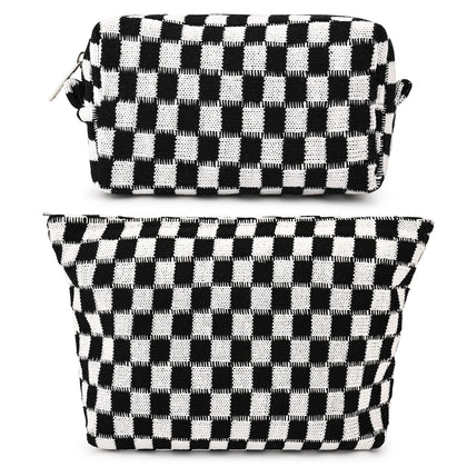 Sac de maquillage SOIDRAM à carreaux noir, vue avant