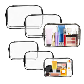 Sac de maquillage transparent AURUZA vue de face avec fermeture éclair