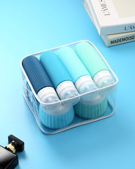 Sac de maquillage transparent contenant les flacons Mrsdry