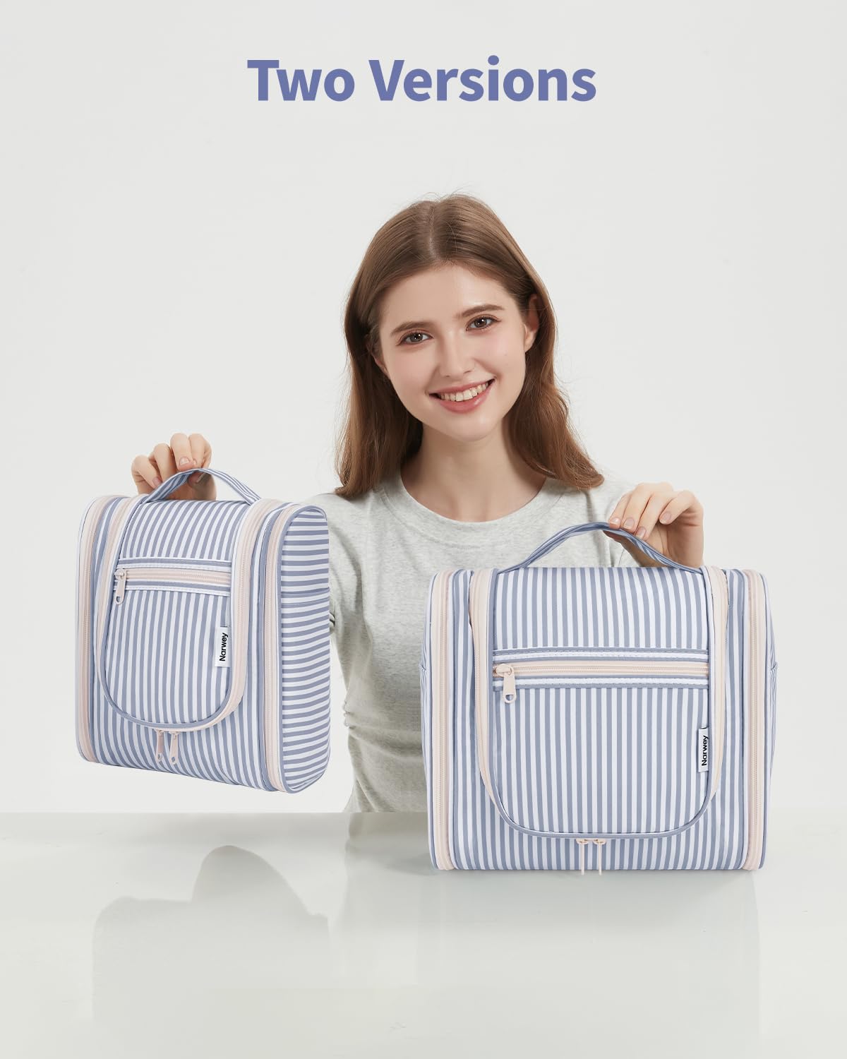 Sac de toilette Narwey plié pour un rangement facile