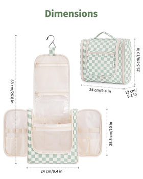 Sac de toilette Narwey posé sur une surface avec des produits de soin